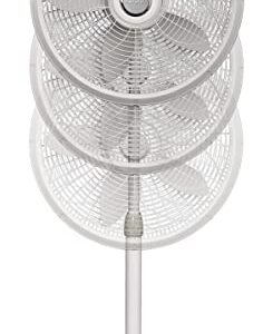 Lasko Oscillating Pedestal Fan, Adjustable Height, 3 Speeds, for Bedroom, Living Room, Home Office and College Dorm Room, 18", White, 1820