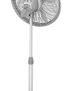 Lasko Oscillating Pedestal Fan, Adjustable Height, 3 Speeds, for Bedroom, Living Room, Home Office and College Dorm Room, 18", White, 1820