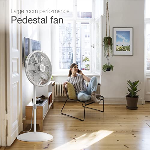 Lasko Oscillating Pedestal Fan, Adjustable Height, 3 Speeds, for Bedroom, Living Room, Home Office and College Dorm Room, 18", White, 1820