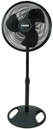 Lasko FBA_2521 Oscillating Adjustable 16-inch Standing Pedestal Fan for Indoor, Bedroom, Living Room, Home Office & College Dorm Use, 1-Pack, Black Basic