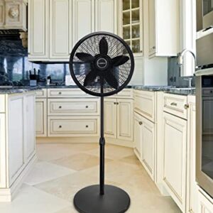 Lasko Oscillating Pedestal Fan, Adjustable Height, 3 Speeds, for Bedroom, Living Room, Home Office and College Dorm Room, 18", Black, 1827