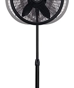 Lasko Oscillating Pedestal Fan, Adjustable Height, 3 Speeds, for Bedroom, Living Room, Home Office and College Dorm Room, 18", Black, 1827