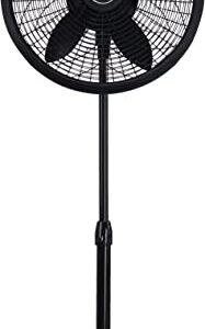 Lasko Oscillating Pedestal Fan, Adjustable Height, 3 Speeds, for Bedroom, Living Room, Home Office and College Dorm Room, 18", Black, 1827