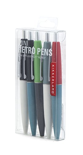 Kikkerland Mini Retro Pens, Set of 5 (4329S)