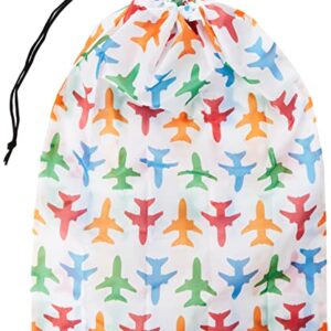 Kikkerland Airplane Travel Laundry Bag, 1 EA, Multi-Colored