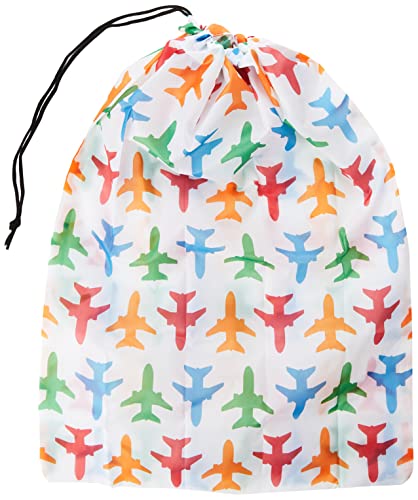 Kikkerland Airplane Travel Laundry Bag, 1 EA, Multi-Colored