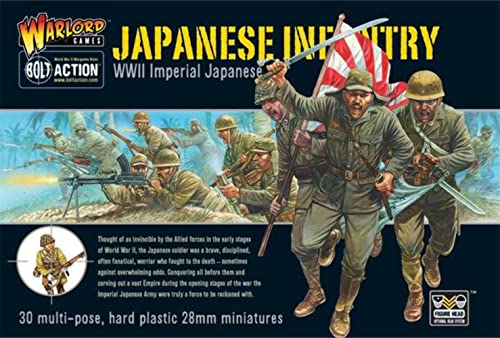 Warlord Bolt Action Imperial Japanese Infantry 1:56 WWII Military Wargaming Figures Plastic Model Kit, Small