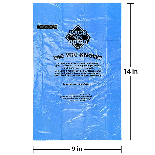 Bags On Board Dog Poop Bags | Strong, Leak Proof Dog Waste Bags | 9 x14 Inches, 315 Blue Bags