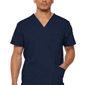 Dickies Men's EDS Signature V-Neck Scrub Top, Navy, Large