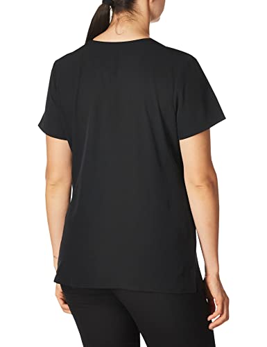 HeartSoul Women's Pitter-Pat V-Neck Scrubs Shirt, Black, Medium