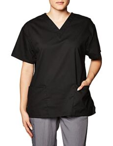 dickies women's eds signature scrubs 86706 missy fit v-neck top (size 2x-5x), black, xxxx-large