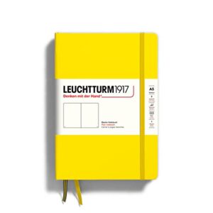 leuchtturm1917 - notebook hardcover medium a5-251 numbered pages for writing and journaling (lemon, plain)