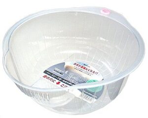 inomata.0800 japanese vegetable fruit rice acrylic wash bowl, 8-inch, clear