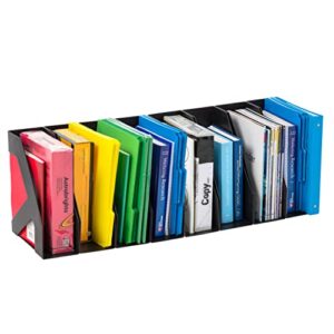 IRIS USA Large Vertical Magazine Organizer Holder, 8-Pack, Bookshelf Storage Organization for Paper File Notebook School Subject Binder Music Book with Two Open Sides for Easy Access, Black