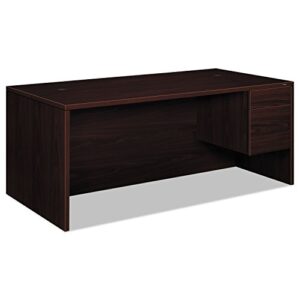 hon 10585rnn 10500 series large l or u right 3/4-height ped desk, 72w x 36d, mahogany