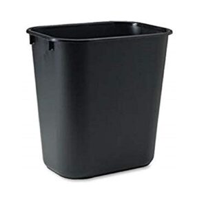 rubbermaid commercial rubbermaid 295500bk deskside plastic wastebasket, rectangular, 3 1/2 gal, black
