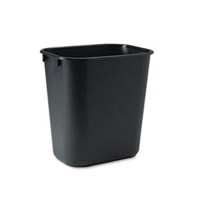 Rubbermaid Commercial Rubbermaid 295500BK Deskside Plastic Wastebasket, Rectangular, 3 1/2 gal, Black