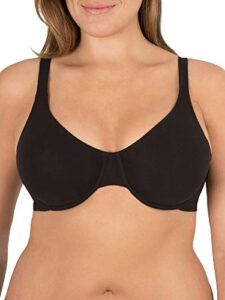 fruit of the loom women's cotton stretch extreme comfort bra, black hue/sand, 38ddd