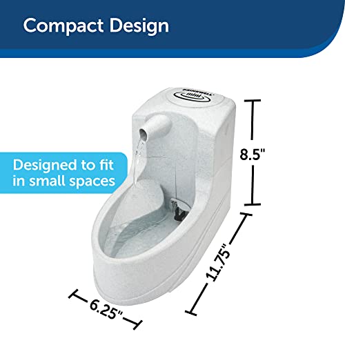 PetSafe Drinkwell Mini Pet Fountain for Cats & Small Dogs- Water Filter Included- Flowing Dispenser Encourages Hydration- Adjustable Knob Enables Water Flow Customization- Perfect for Small Spaces