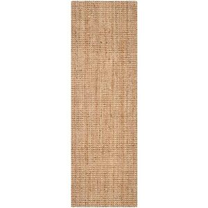 safavieh natural fiber collection runner rug - 2'3" x 7', natural, handmade farmhouse jute, ideal for high traffic areas in living room, bedroom (nf747a)