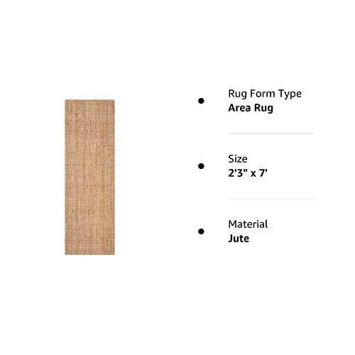 SAFAVIEH Natural Fiber Collection Runner Rug - 2'3" x 7', Natural, Handmade Farmhouse Jute, Ideal for High Traffic Areas in Living Room, Bedroom (NF747A)