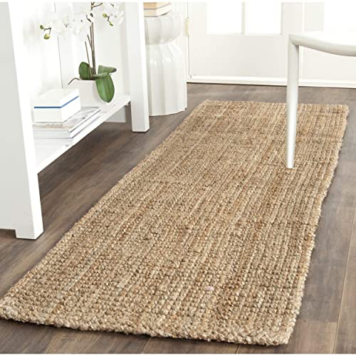 SAFAVIEH Natural Fiber Collection Runner Rug - 2'3" x 7', Natural, Handmade Farmhouse Jute, Ideal for High Traffic Areas in Living Room, Bedroom (NF747A)