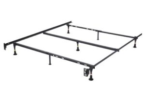 heavy duty 7-leg adjustable metal queen, full, full xl, twin, twin xl, bed frame with center support & glides only