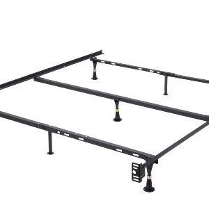 Heavy Duty 7-Leg Adjustable Metal Queen, Full, Full XL, Twin, Twin XL, Bed Frame with Center Support & Glides Only