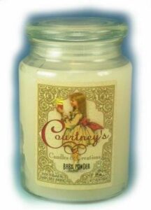 courtney's candles baby powder maximum scented 26oz large jar candle
