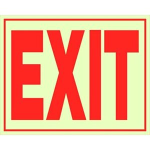 hillman 840200 glow-in-the-dark exit sign 8" x 11", 8 inches x 11 inches, white