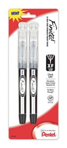pentel finito porous point pen fine point tip, black ink, 2 pack (sd98bp2a)