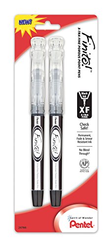 Pentel Finito Porous Point Pen Fine Point Tip, Black Ink, 2 Pack (SD98BP2A)