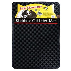 blackhole litter mat - moonshuttle rectangular cat litter mat, 30 x 23-inch, dark gray