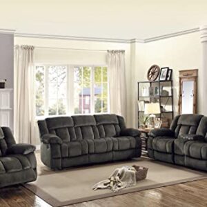 Homelegance Laurelton 79" Microfiber Double Glider Reclining Loveseat, Chocolate Brown