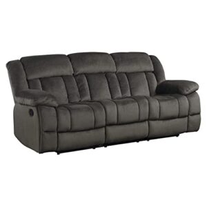 homelegance laurelton 90" microfiber double reclining sofa, chocolate brown