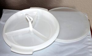 vintage tupperware white suzette divided serving dish snack tray