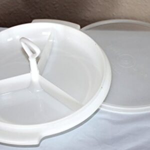 Vintage Tupperware White Suzette Divided Serving Dish Snack Tray