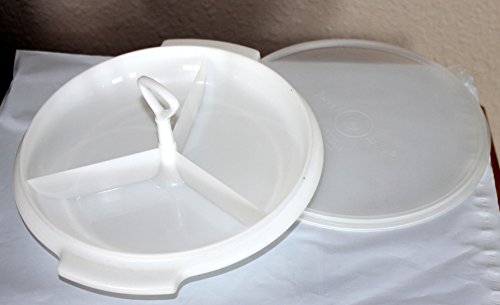 Vintage Tupperware White Suzette Divided Serving Dish Snack Tray