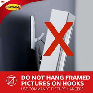 Command Large Wall Hooks, Damage Free Hanging Wall Hooks with Adhesive Strips, No Tools Wall Hooks for Hanging Decorations in Living Spaces, 1 Clear Wall Hook and 2 Command Strips