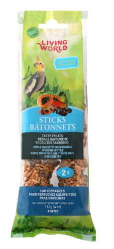 Living World Cockatiel Fruit Treat Sticks, 4-Ounce