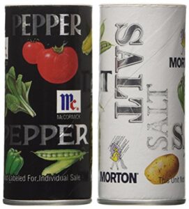 morton's salt, mccormick pepper pack, 5.25-ounce shakers