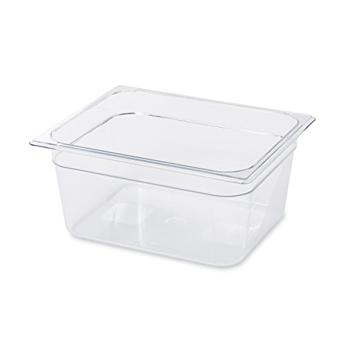 Rubbermaid Commercial Products Cold Food Insert Pan for Restaurants/Kitchens/Cafeterias, 1/2 Size, 6 Inches Deep, Clear (FG125P00CLR)
