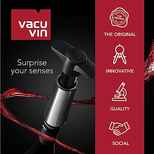 Vacu Vin Active Cooler Wine Chiller - Reusable, Flexible Wine Bottle Cooler - Wine Grapes Print - Wine Cooler Sleeve For Standard Size Bottles - Insulated Wine Bottle Chiller to Keep Wine Cold