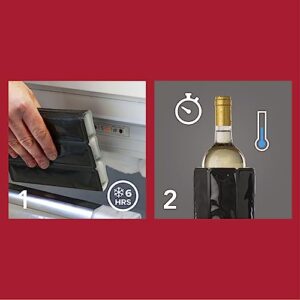 Vacu Vin Active Cooler Wine Chiller - Reusable, Flexible Wine Bottle Cooler - Wine Grapes Print - Wine Cooler Sleeve For Standard Size Bottles - Insulated Wine Bottle Chiller to Keep Wine Cold