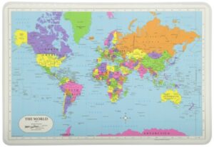 painless learning world map placemat