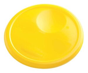 rubbermaid commercial products round food storage container lid, yellow, compatible with 6-8 quart bins, pack of 12