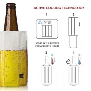 Vacu Vin Active Beer Cooler - Beer & Drinks Cooler Sleeve (0,3-0,5 l) - Rapidly Cools Beverages and Keeps Them Cold for Hours - Ideal for Beer Gifts - Quick Cooling for Endless Enjoyment