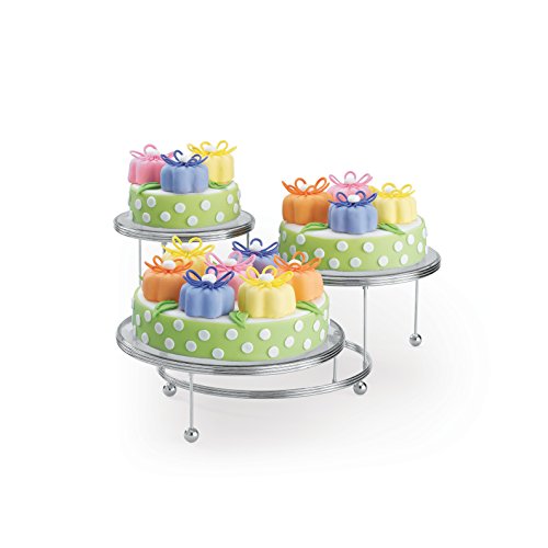 Wilton Cakes 'N More 3-Tier Cupcake and Cake Stand Display, Silver