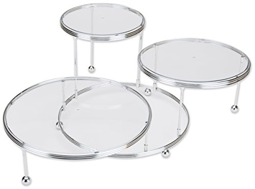 Wilton Cakes 'N More 3-Tier Cupcake and Cake Stand Display, Silver