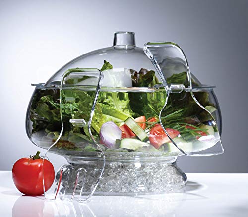 Prodyne Acrylic Salad Bowl & Servers, 6 Qt, Clear
